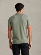 Mens Combed Cotton Double Horsemen Revere Polo Shirt Sea Spray