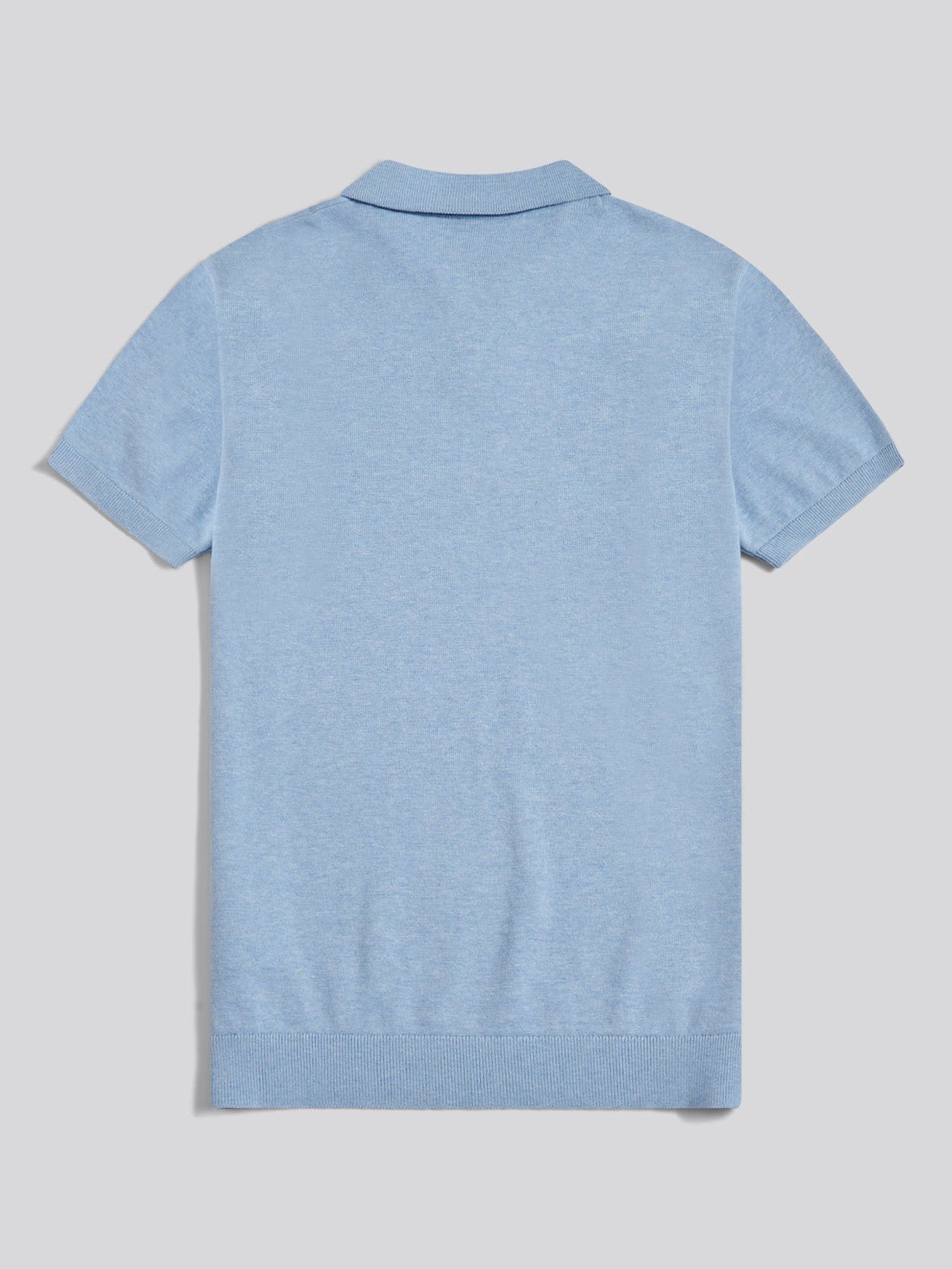 Mens Combed Cotton Double Horsemen Revere Polo Shirt Parisian Blue Marl