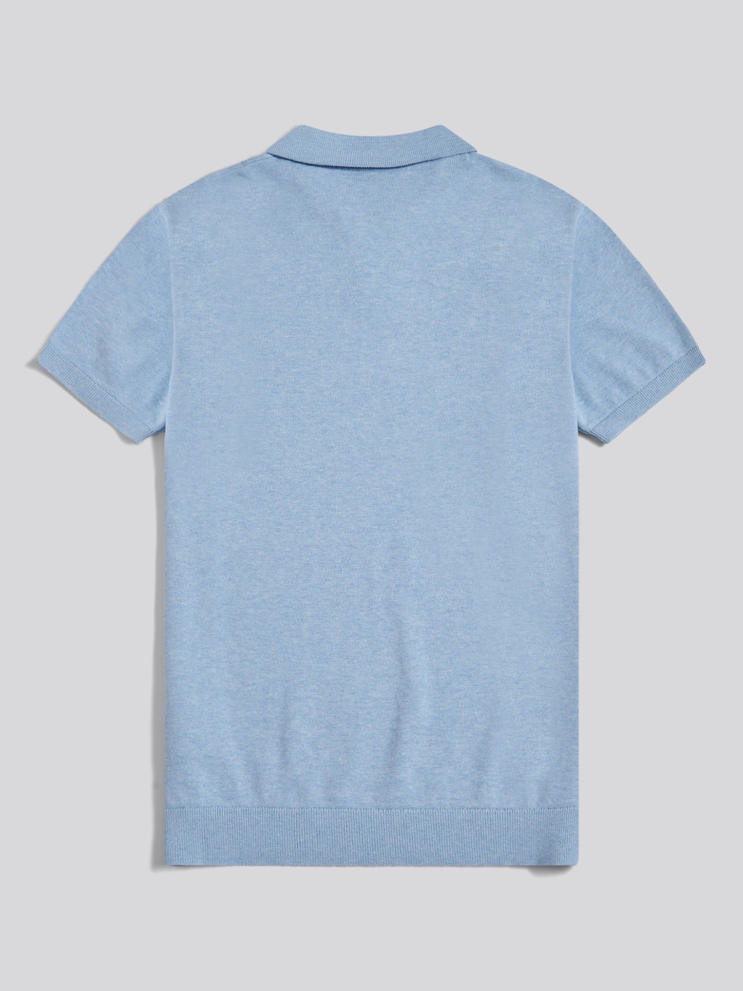 Mens Combed Cotton Double Horsemen Revere Polo Shirt Parisian Blue Marl