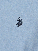 Mens Combed Cotton Double Horsemen Revere Polo Shirt Parisian Blue Marl