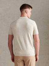 Mens Combed Cotton Double Horsemen Revere Polo Shirt Birch Marl