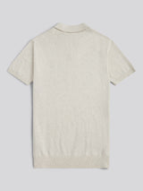 Mens Combed Cotton Double Horsemen Revere Polo Shirt Birch Marl
