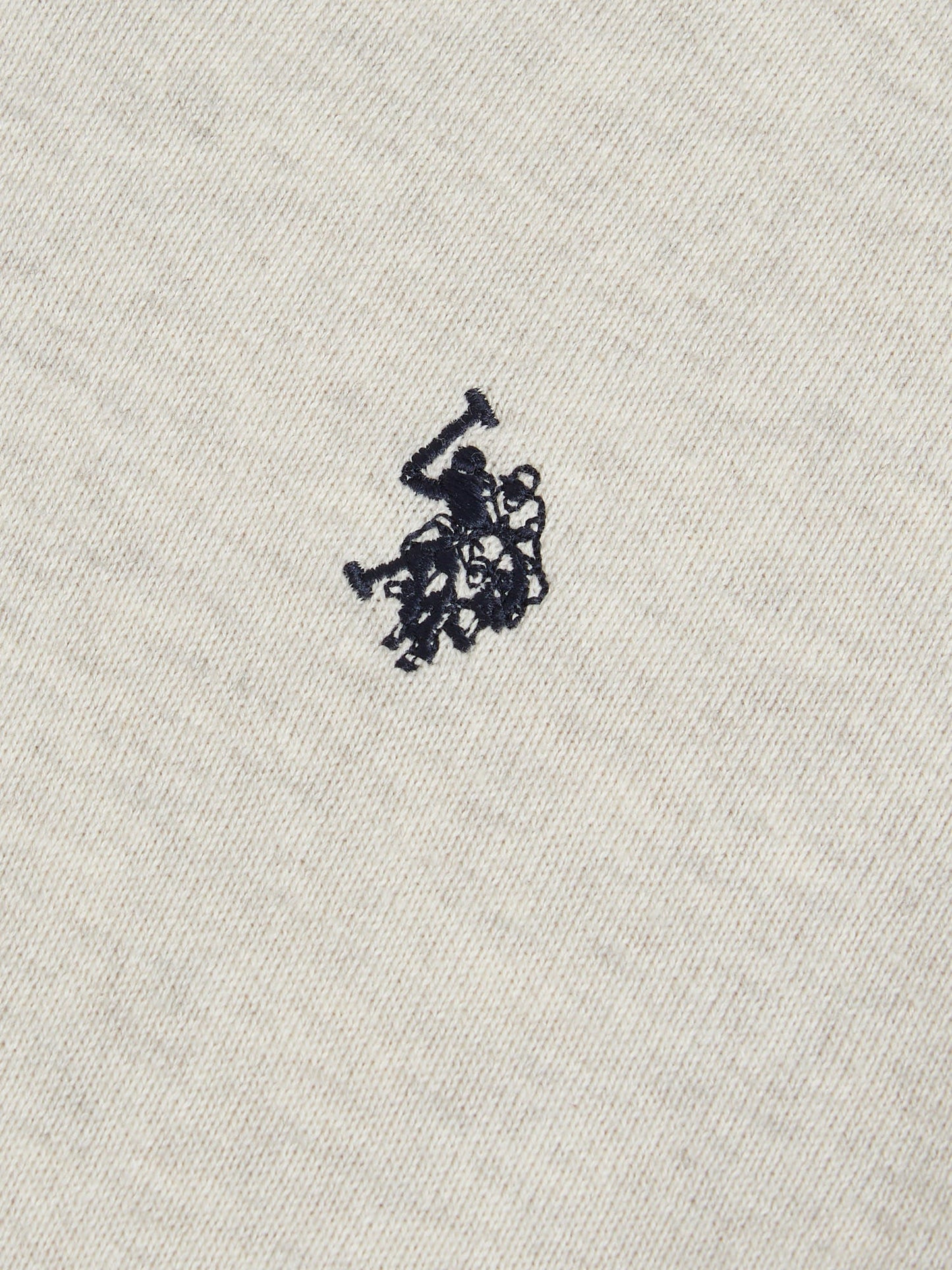 Mens Combed Cotton Double Horsemen Revere Polo Shirt Birch Marl