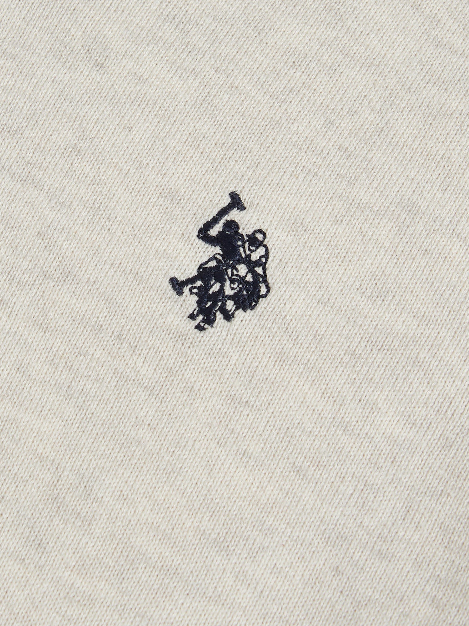 Mens Combed Cotton Double Horsemen Revere Polo Shirt Birch Marl