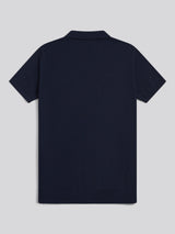 Mens Combed Cotton Double Horsemen Revere Polo Shirt Dark Sapphire Navy / Haute Red DHM