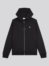 Mens Double Horsemen Zip Hoodie in Black Bright White DHM
