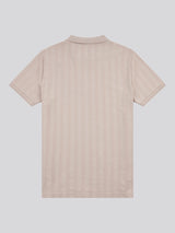 Mens Vertical Stripe Texture Polo Shirt in Atmosphere
