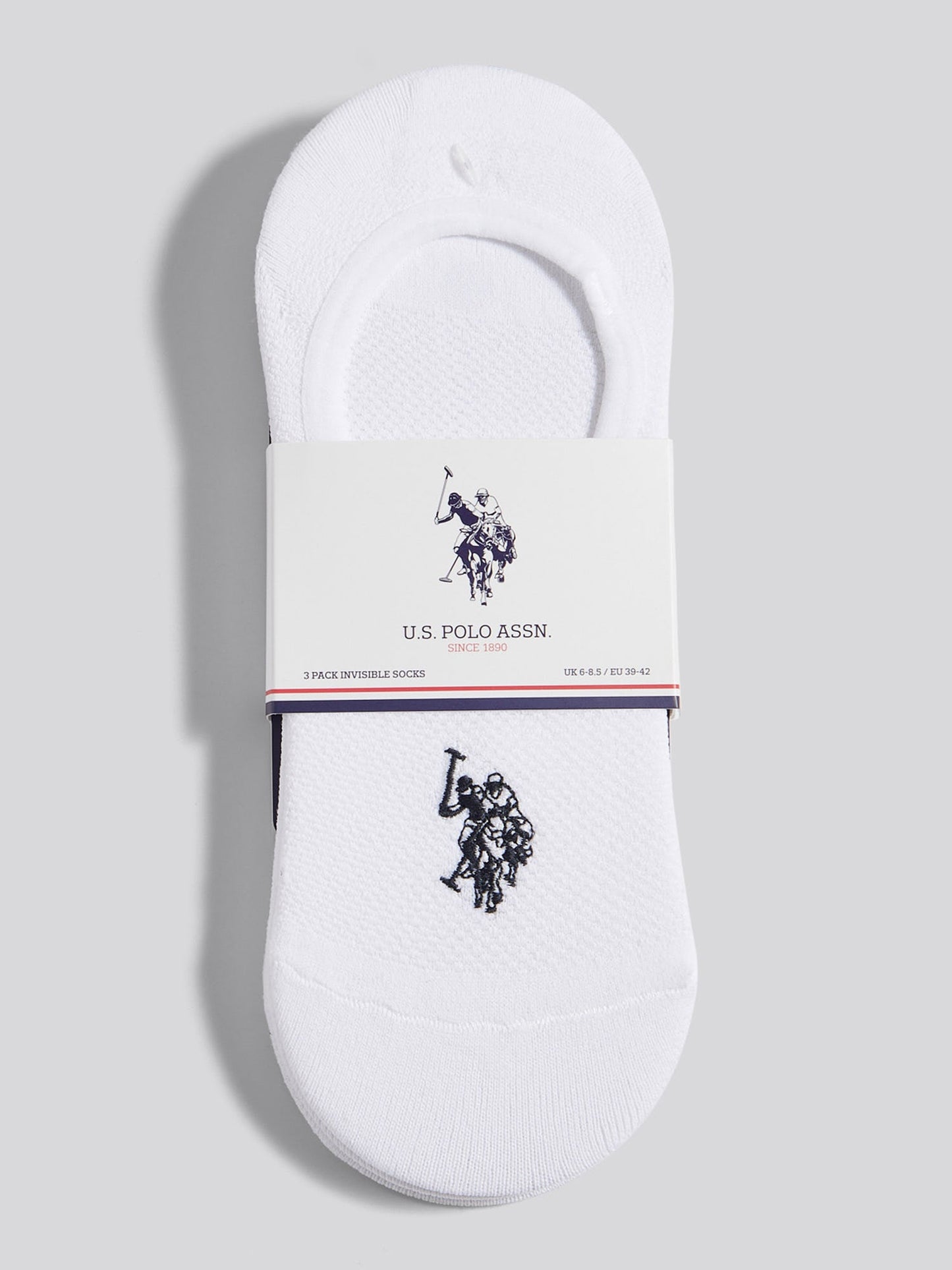 Mens 3 Pack Invisible Trainer Socks Bright White