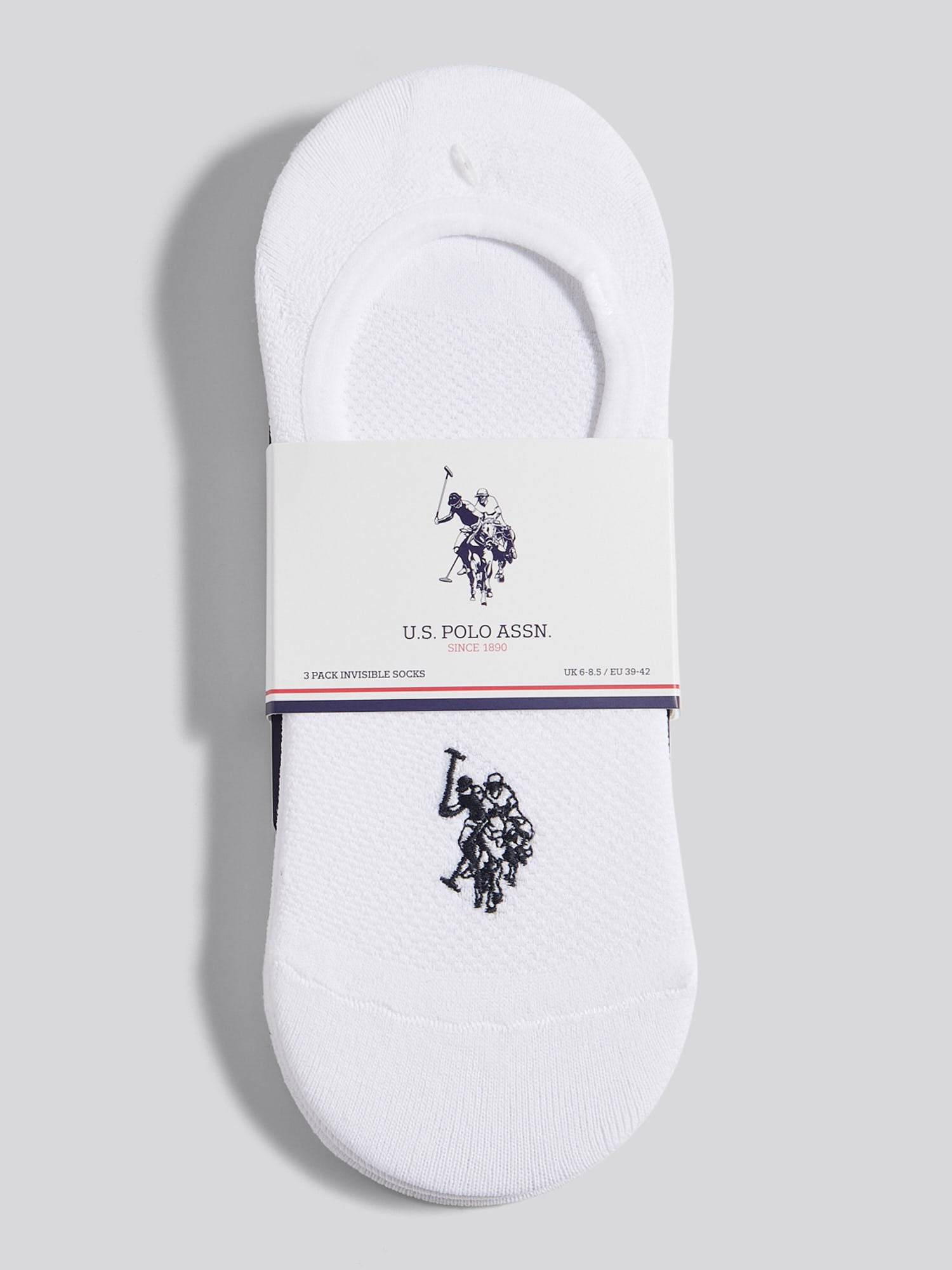 Mens 3 Pack Invisible Trainer Socks Bright White