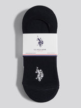 Mens 3 Pack Invisible Trainer Socks Black Bright White DHM