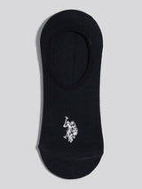 Mens 3 Pack Invisible Trainer Socks Black Bright White DHM