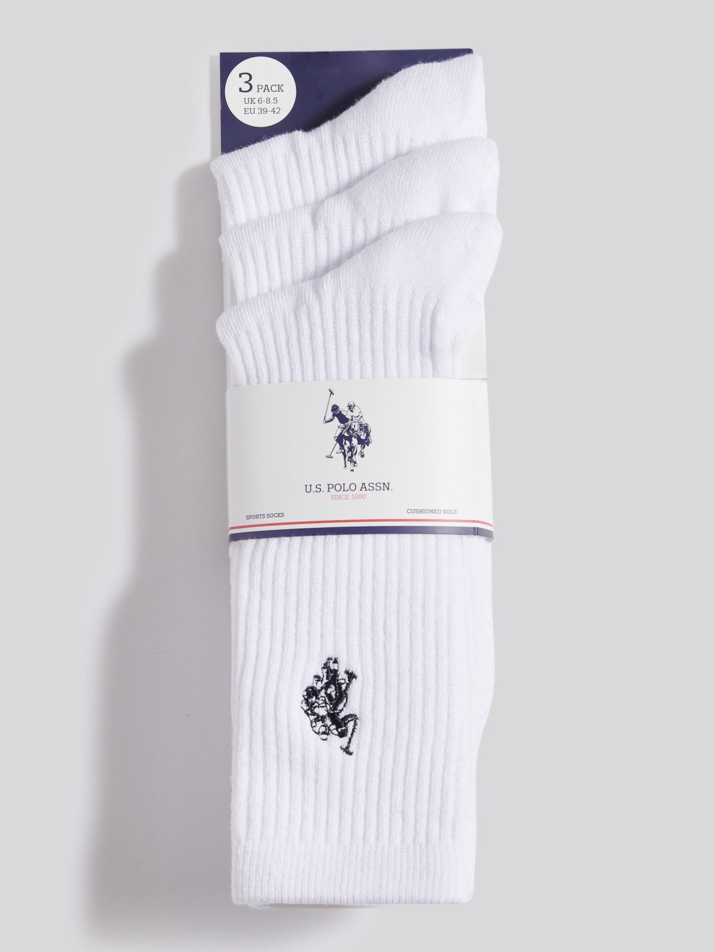 Mens 3 Pack Classic Sport Socks Bright White