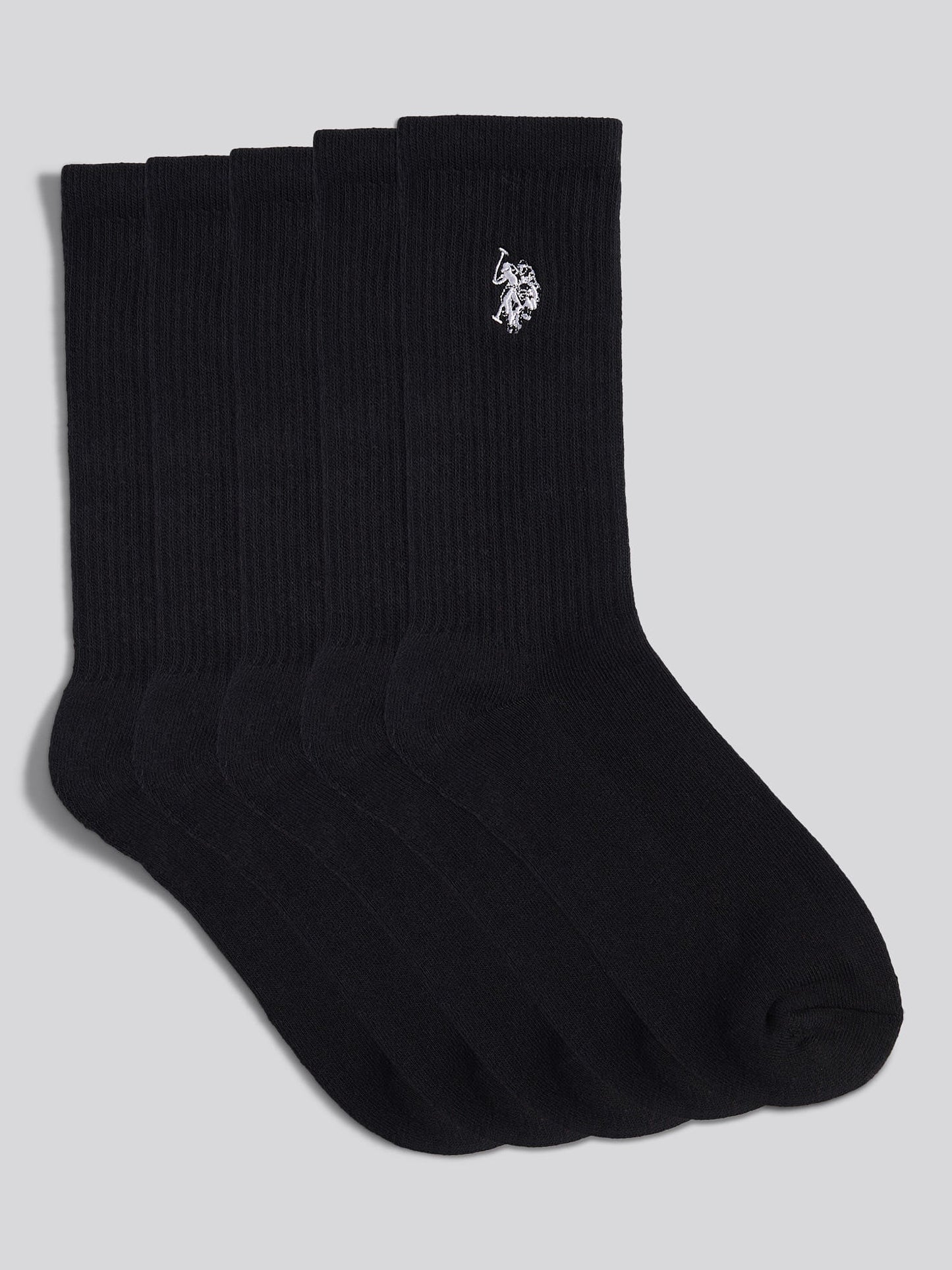 Mens 3 Pack Classic Sport Socks Black Bright White DHM