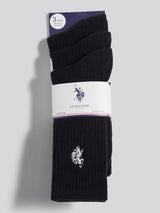 Mens 3 Pack Classic Sport Socks Black Bright White DHM