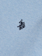 Mens Double Horsemen Cotton Knit Crew Jumper Parisian Blue Marl