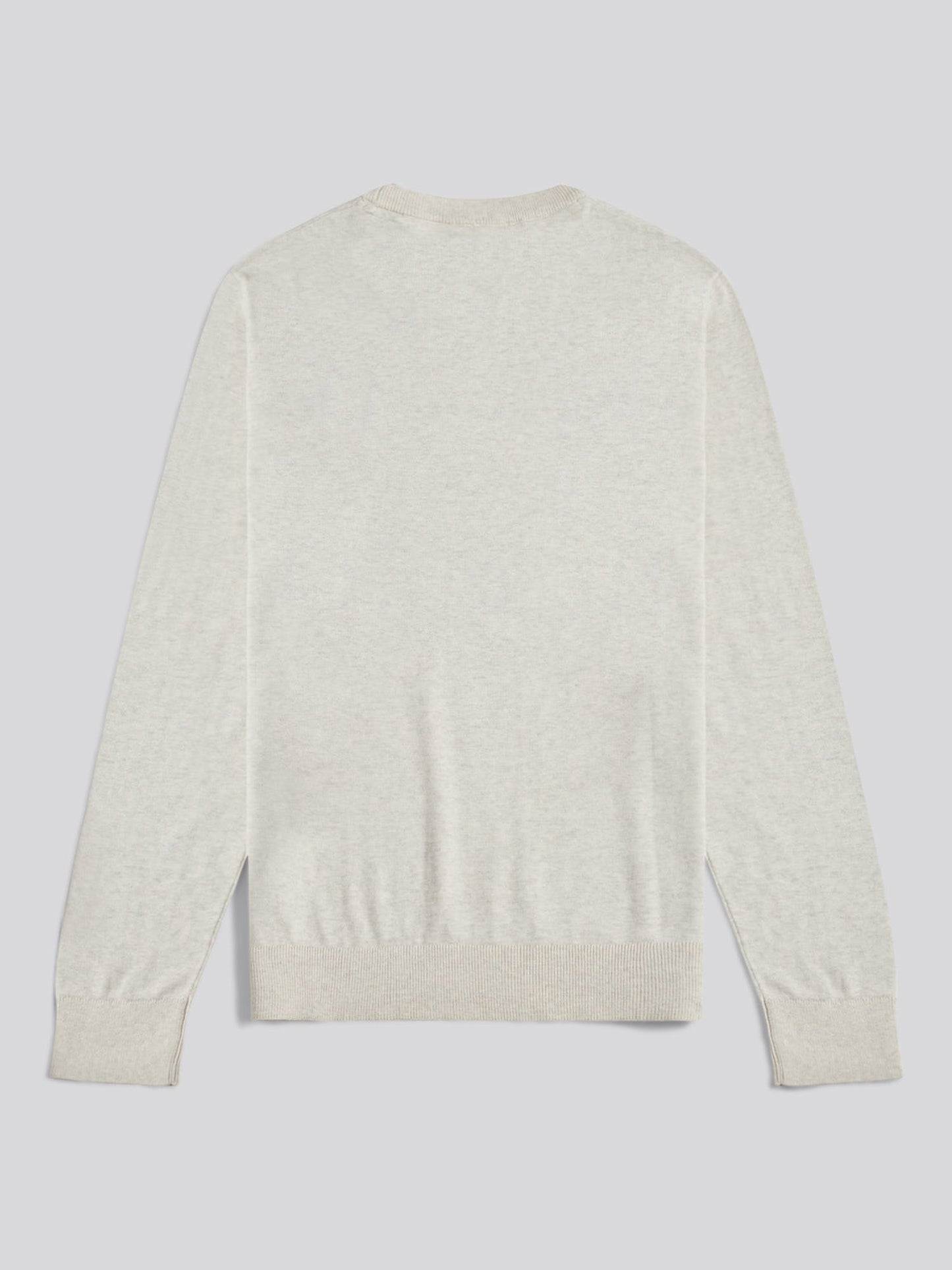 Mens Double Horsemen Cotton Knit Crew Jumper Birch Marl
