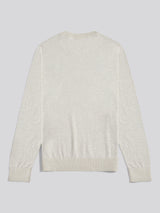 Mens Double Horsemen Cotton Knit Crew Jumper Birch Marl
