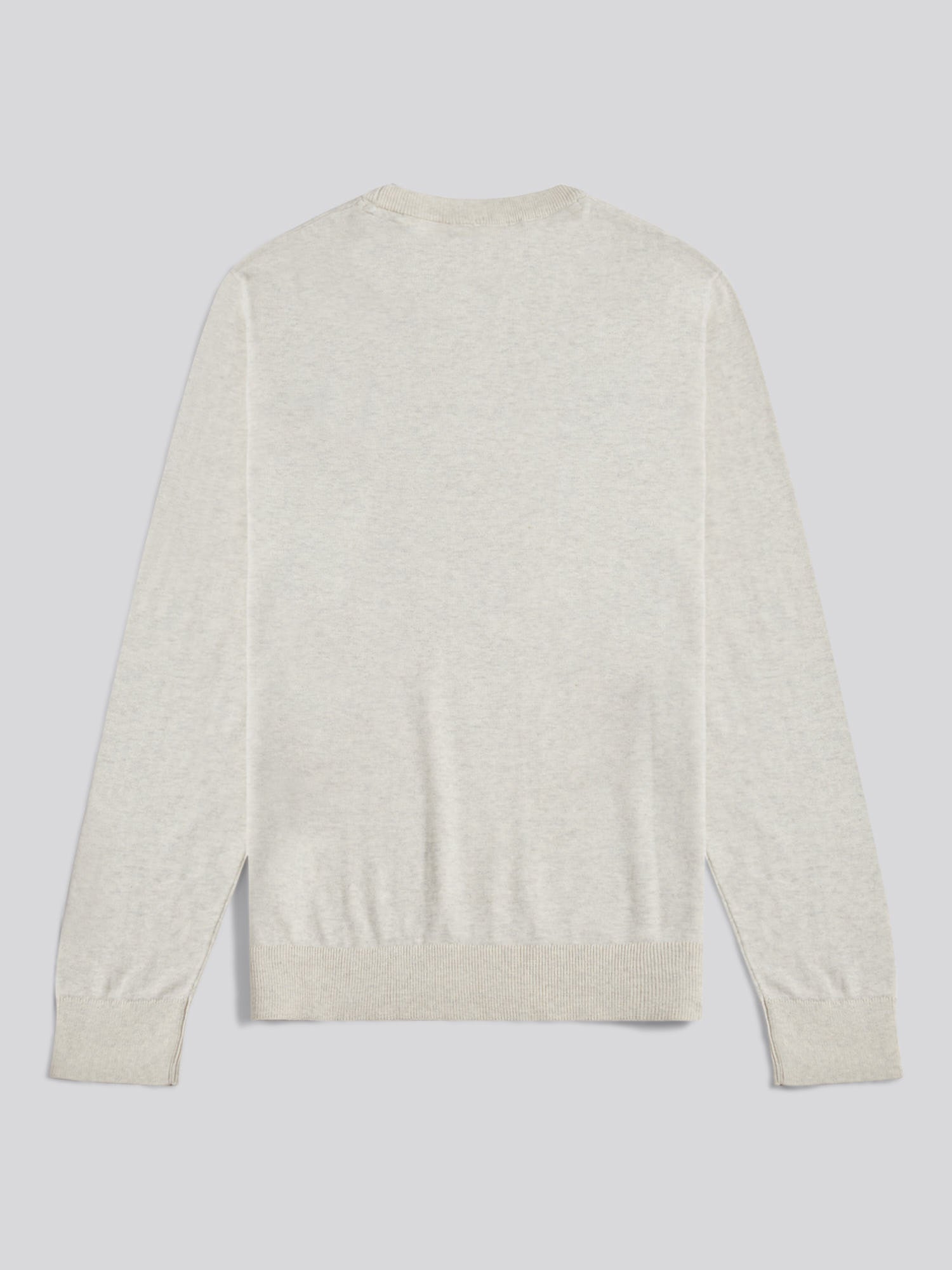 Mens Double Horsemen Cotton Knit Crew Jumper Birch Marl