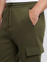 Mens Double Horsemen Cargo Sweat Jogger in Forest Night
