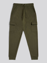 Mens Double Horsemen Cargo Sweat Jogger in Forest Night