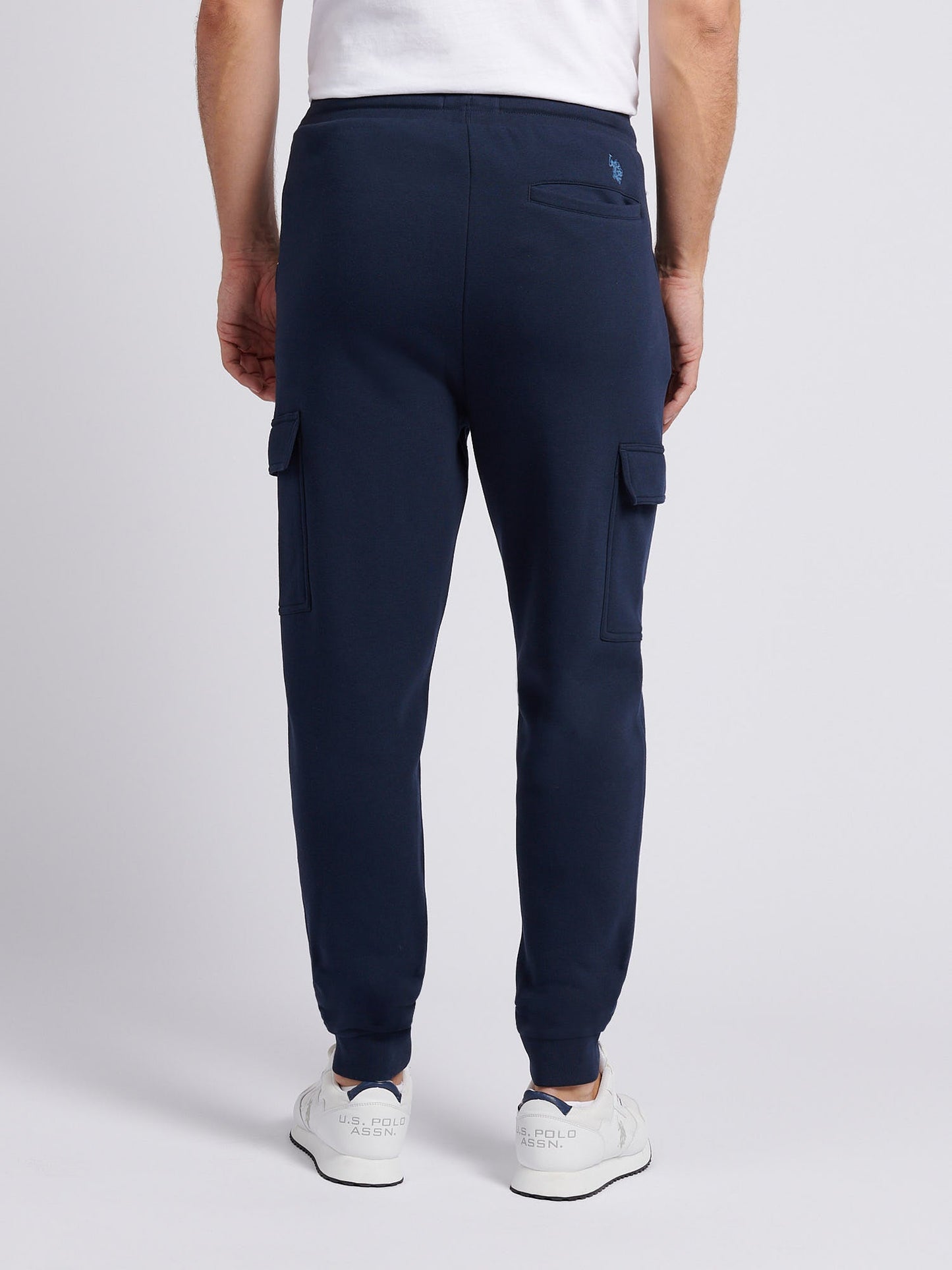 Mens Double Horsemen Cargo Sweat Jogger in Dark Sapphire Navy / Moonlight Blue DHM