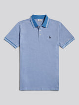 Mens Two Tone Tipped Pique Polo Shirt Riviera