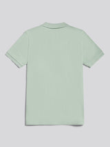 Mens Waffle Open Collar Polo Shirt Aqua Foam