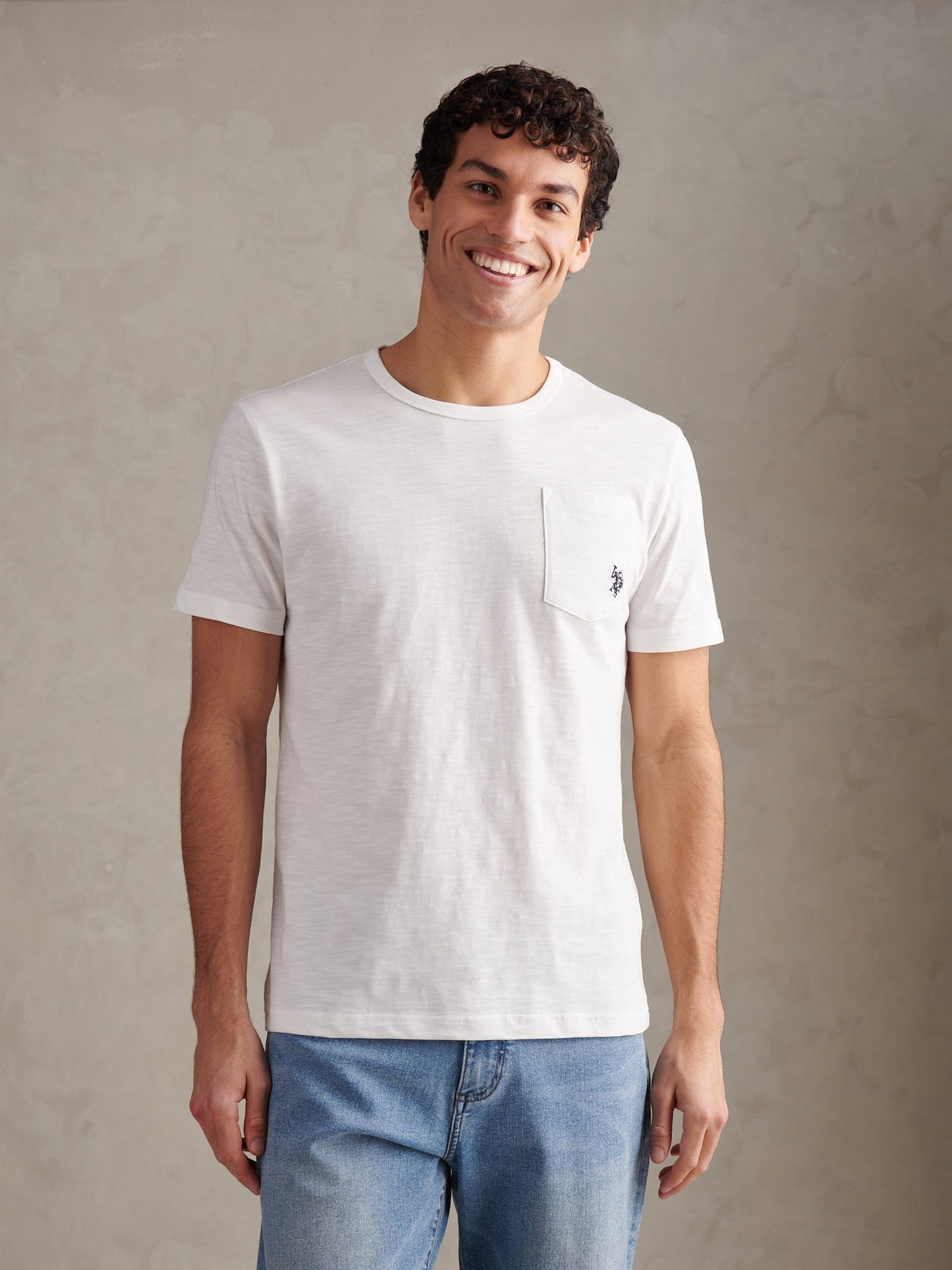 Mens Slub Pocket T-Shirt Bright White