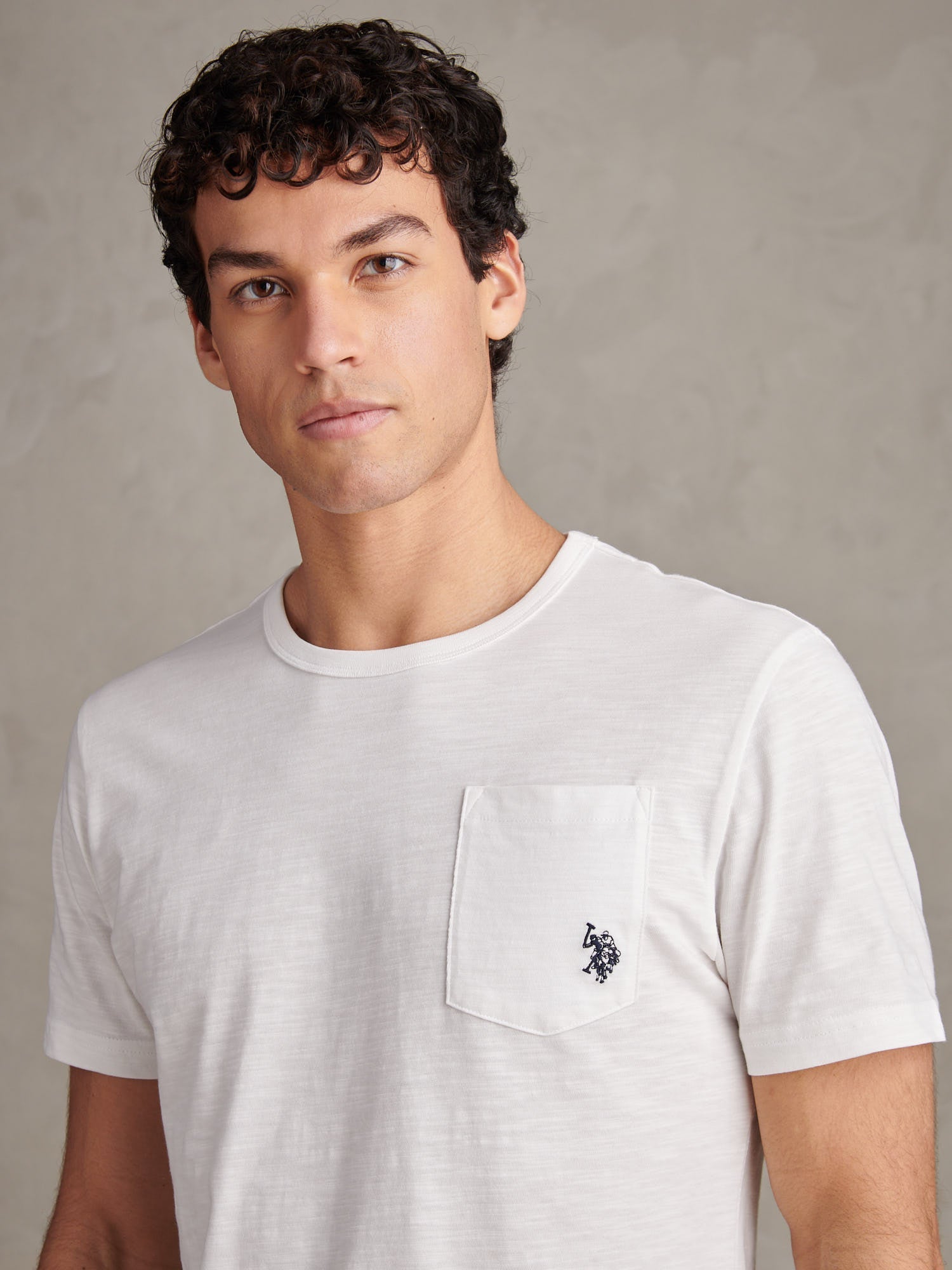Mens Slub Pocket T-Shirt Bright White