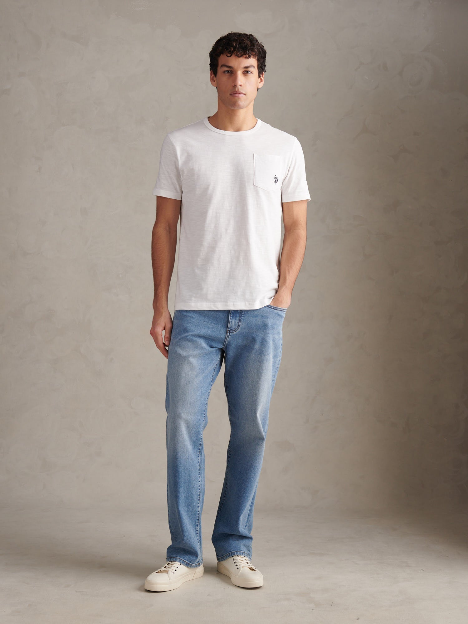 Mens Slub Pocket T-Shirt Bright White