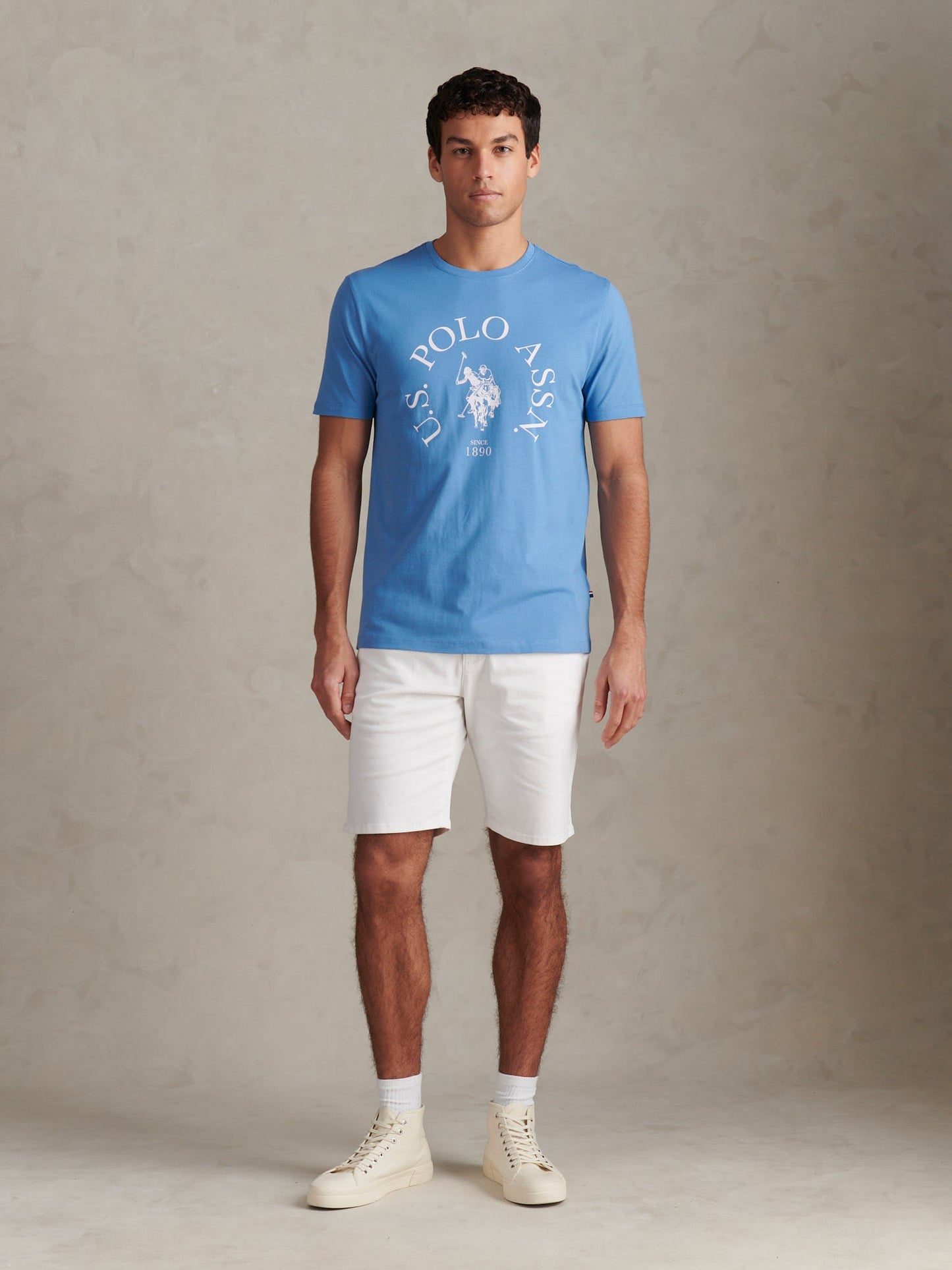 Mens Minimal Circle Print T-Shirt Riviera