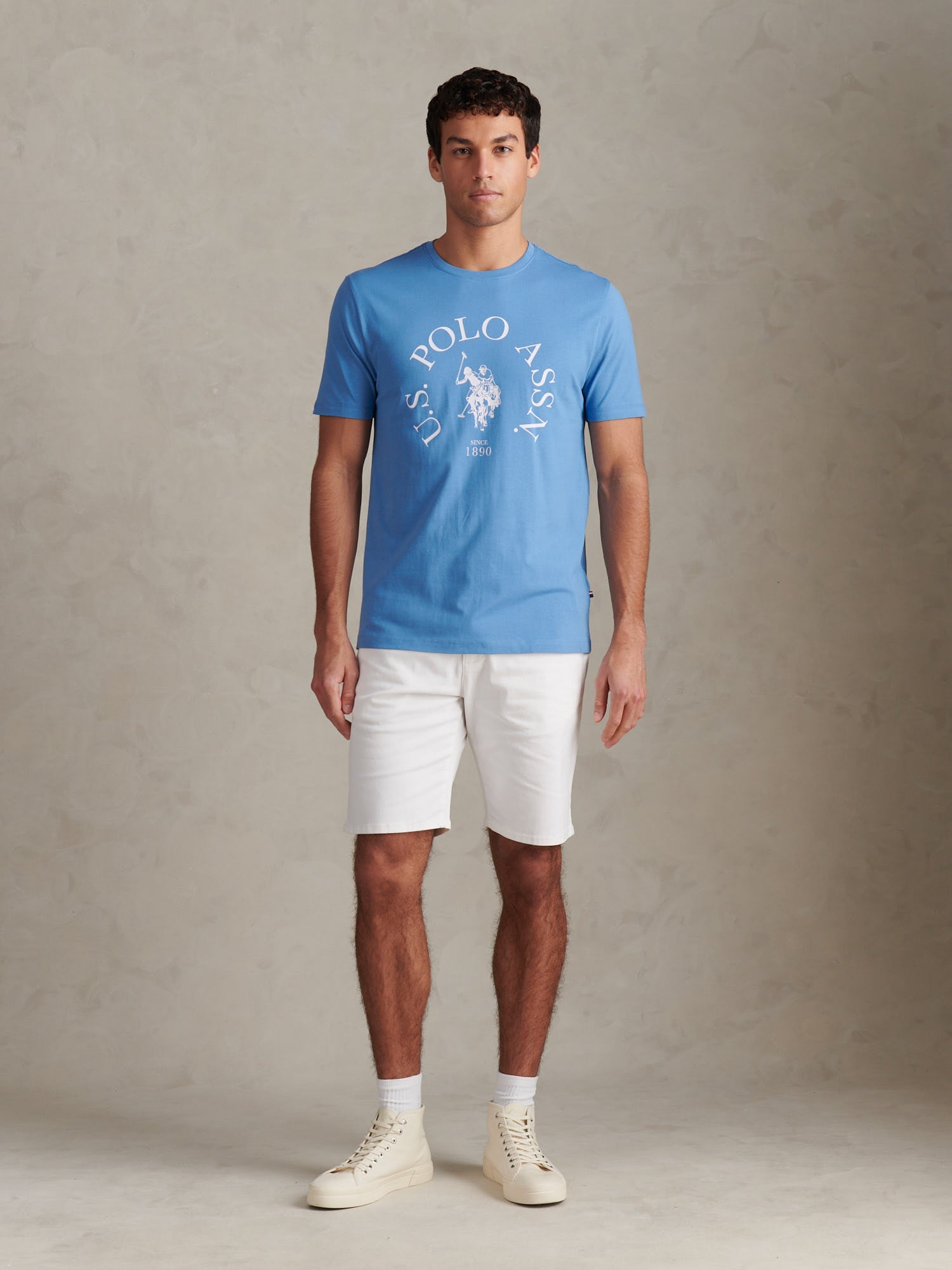 Mens Minimal Circle Print T-Shirt Riviera