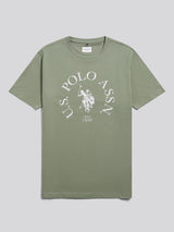 Mens Minimal Circle Print T-Shirt Sea Spray