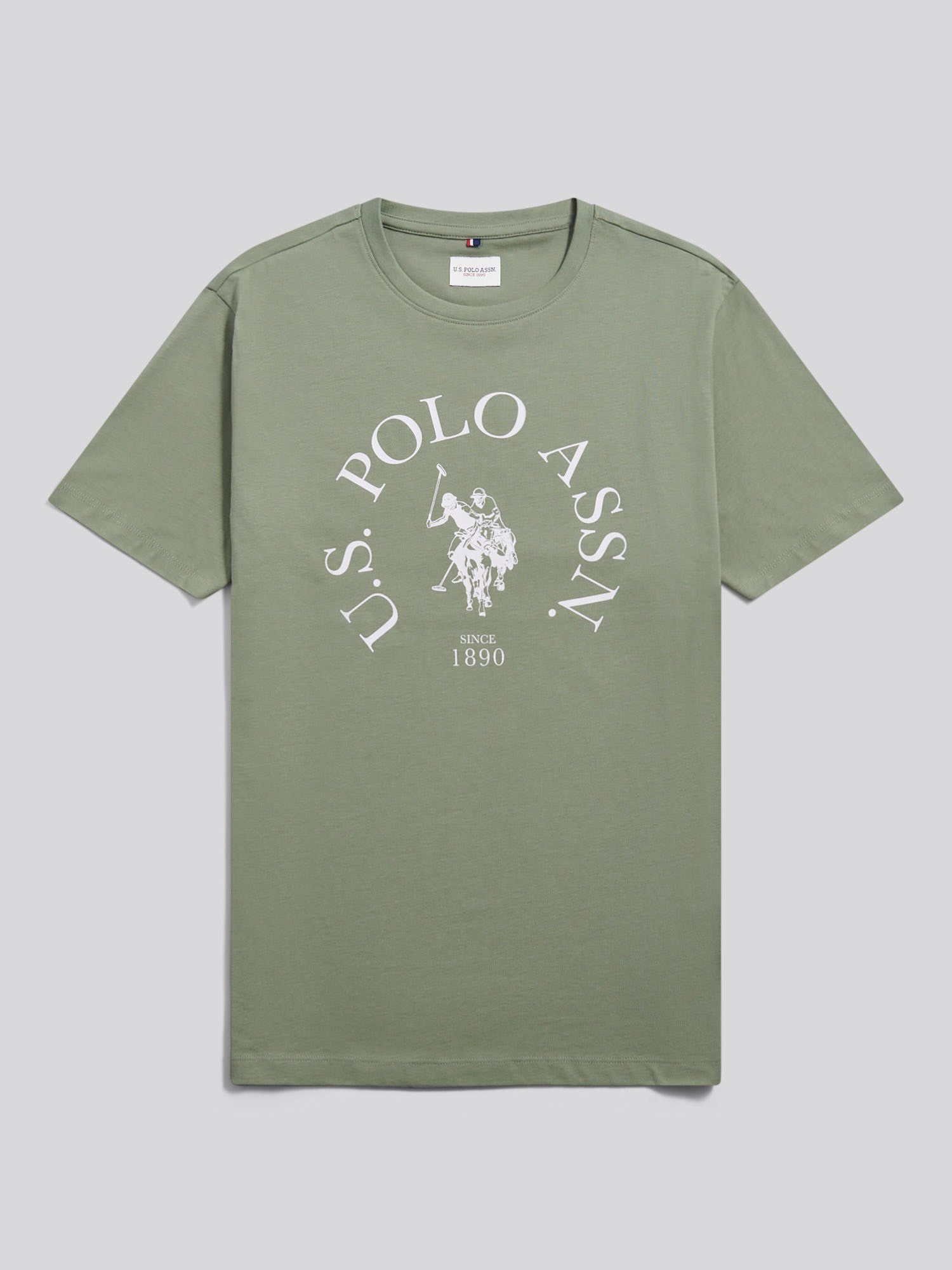 Mens Minimal Circle Print T-Shirt Sea Spray