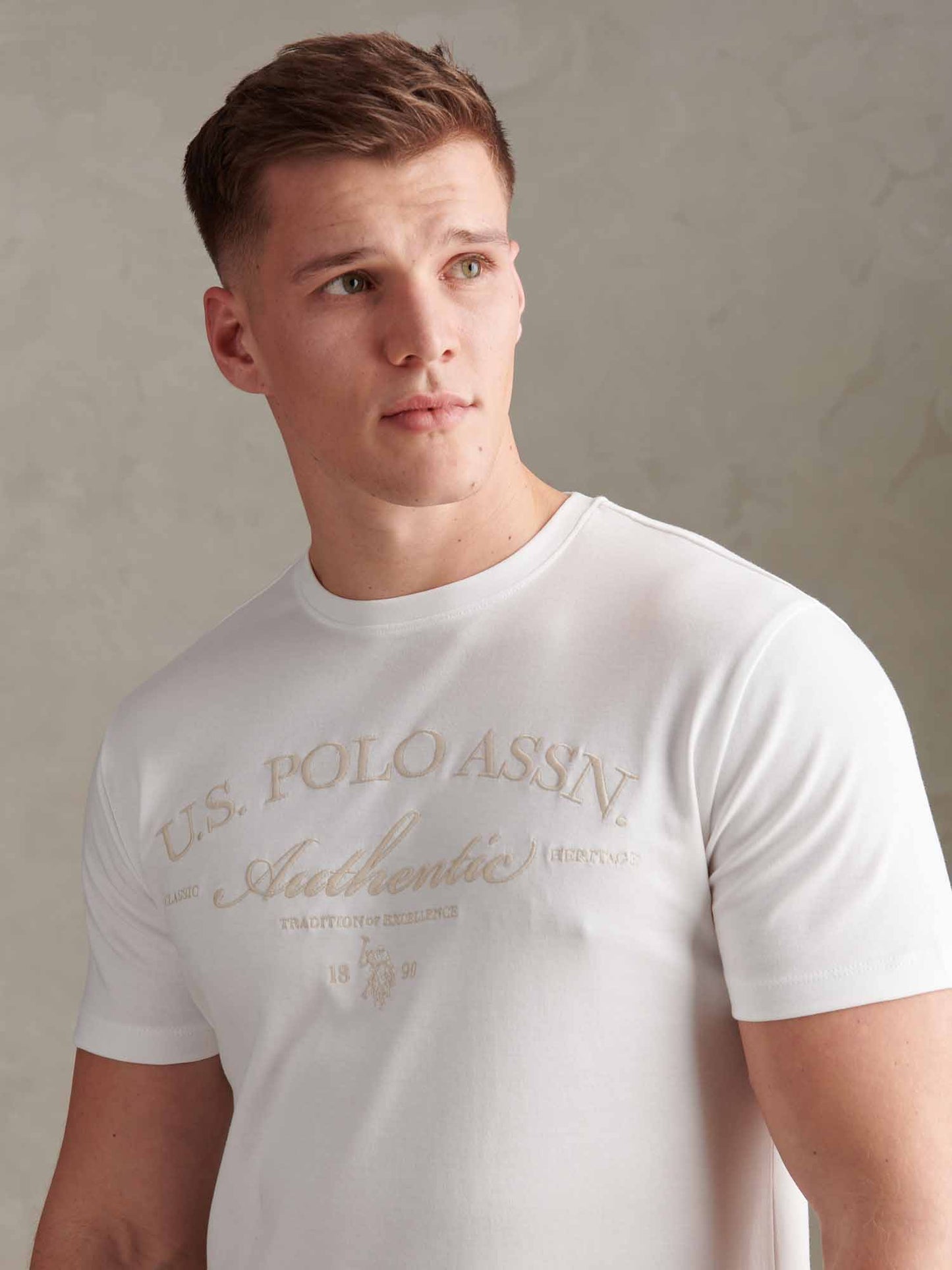 Mens Arch Script Graphic T-Shirt Bright White