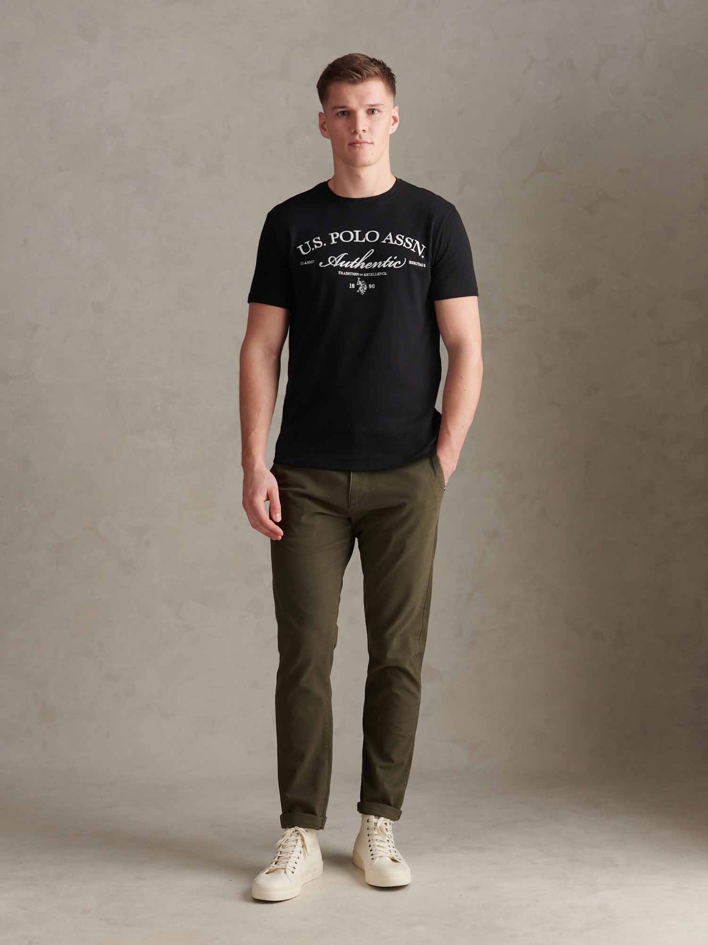 Mens Arch Script Graphic T-Shirt Black