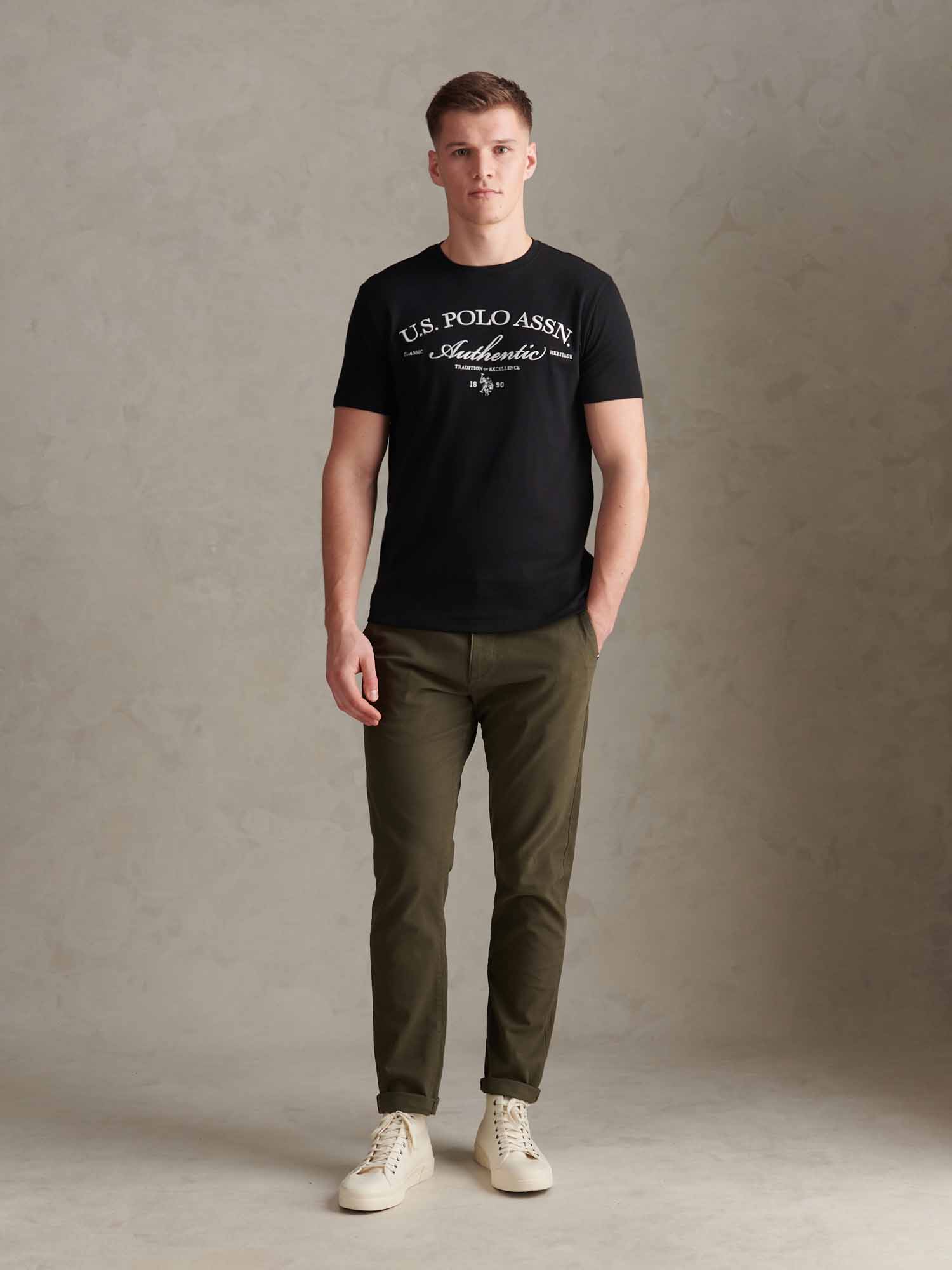 Mens Arch Script Graphic T-Shirt Black