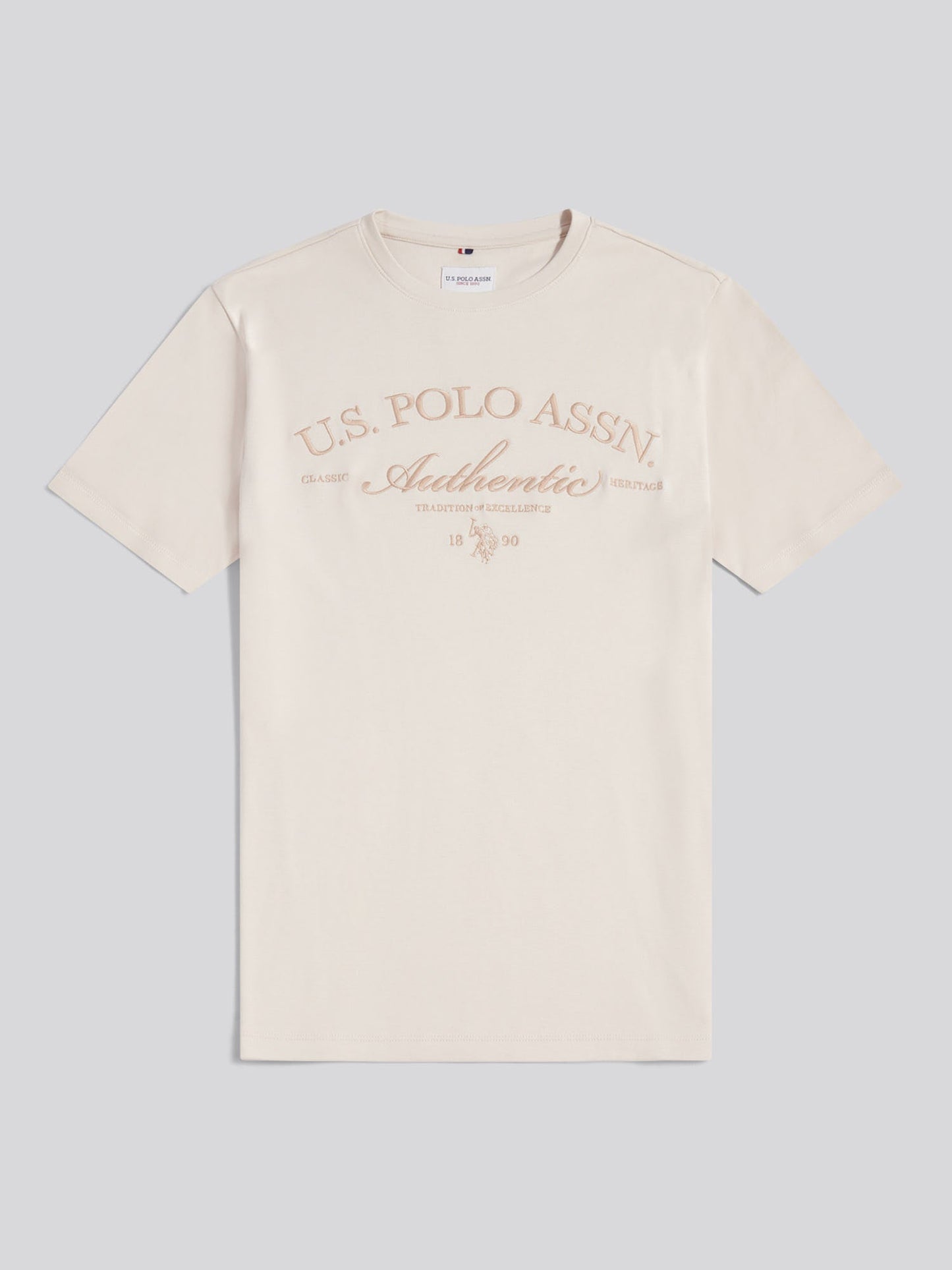 Mens Arch Script Graphic T-Shirt Beige