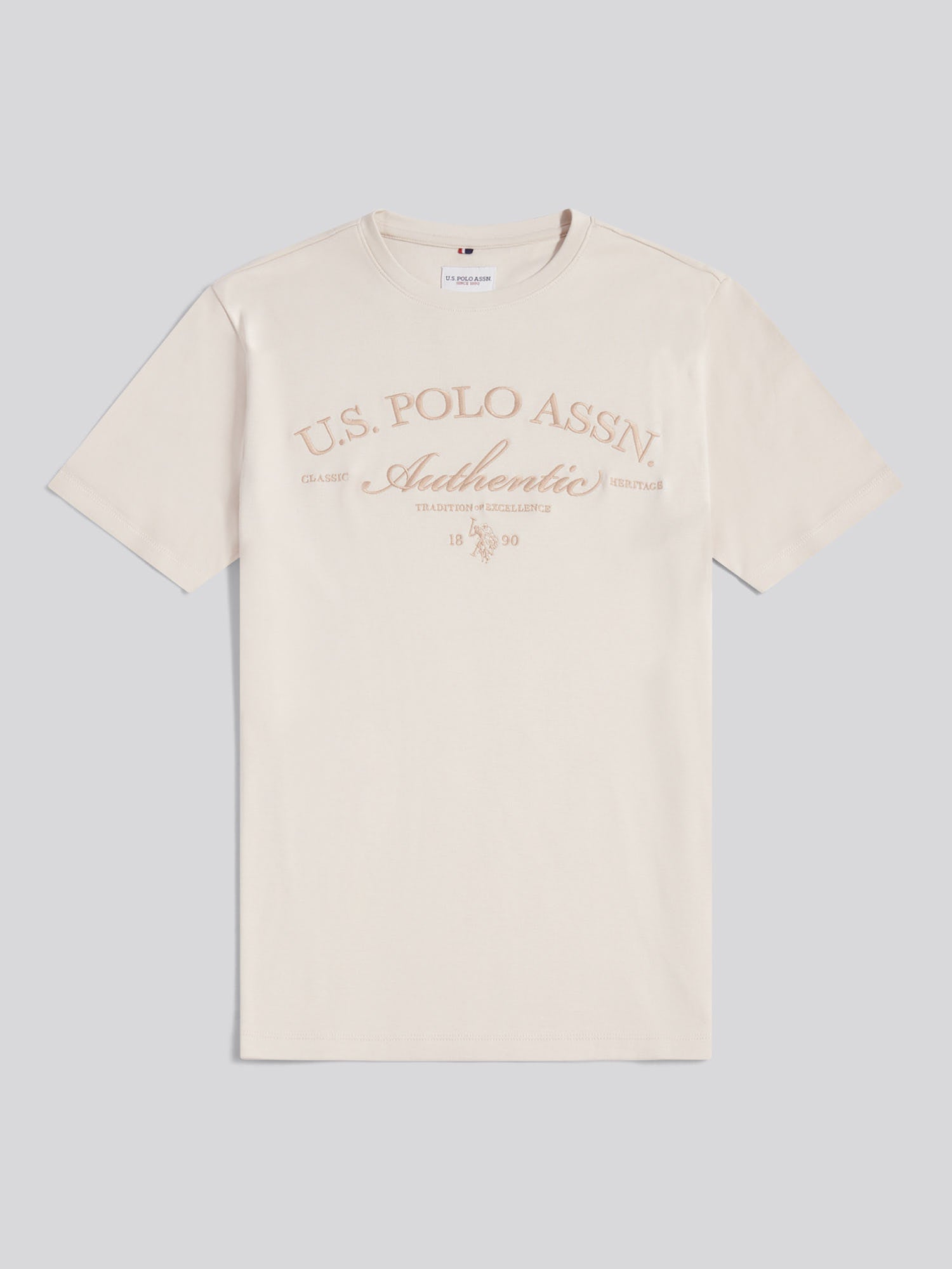 Mens Arch Script Graphic T-Shirt Beige