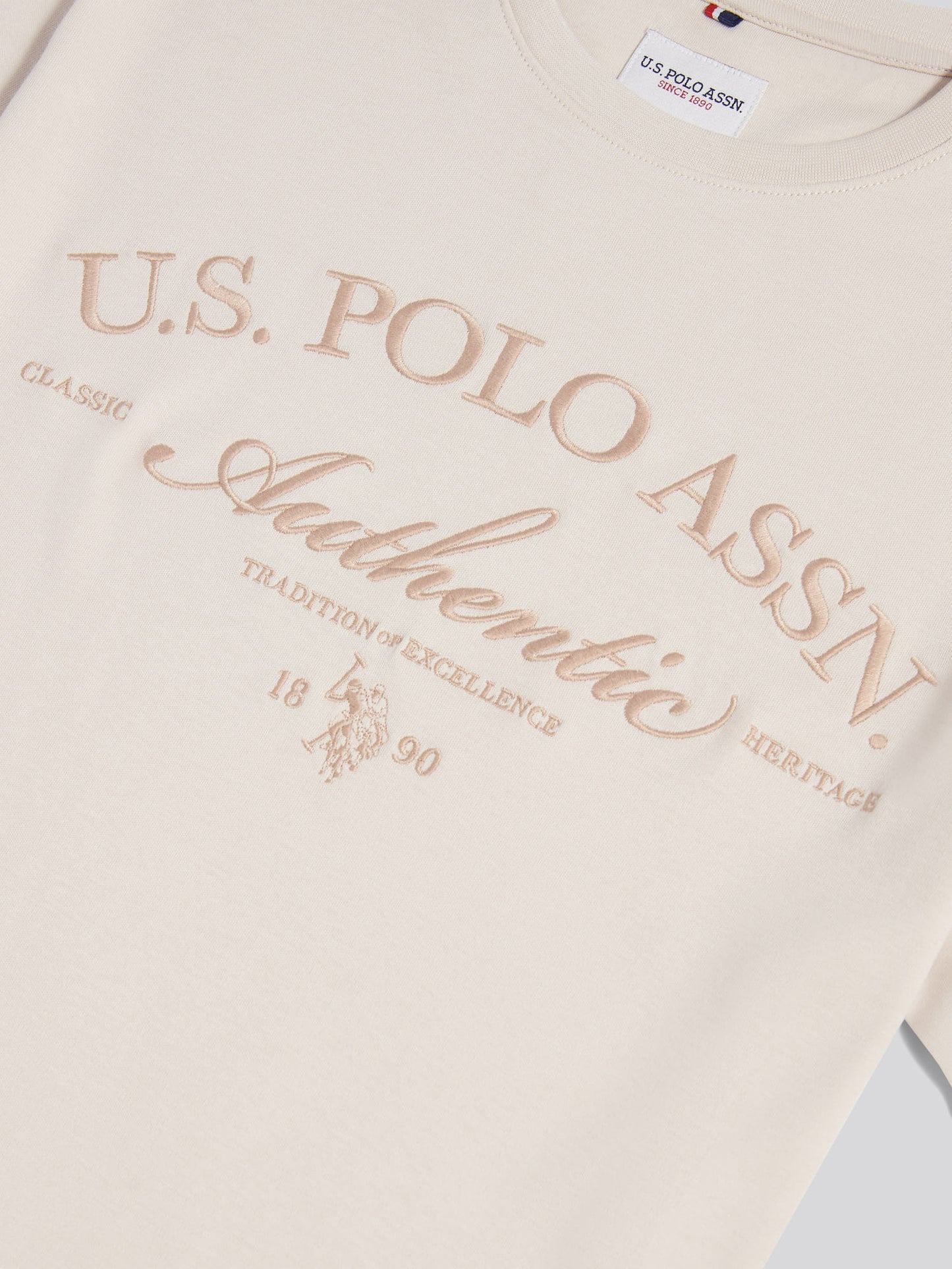 Mens Arch Script Graphic T-Shirt Beige