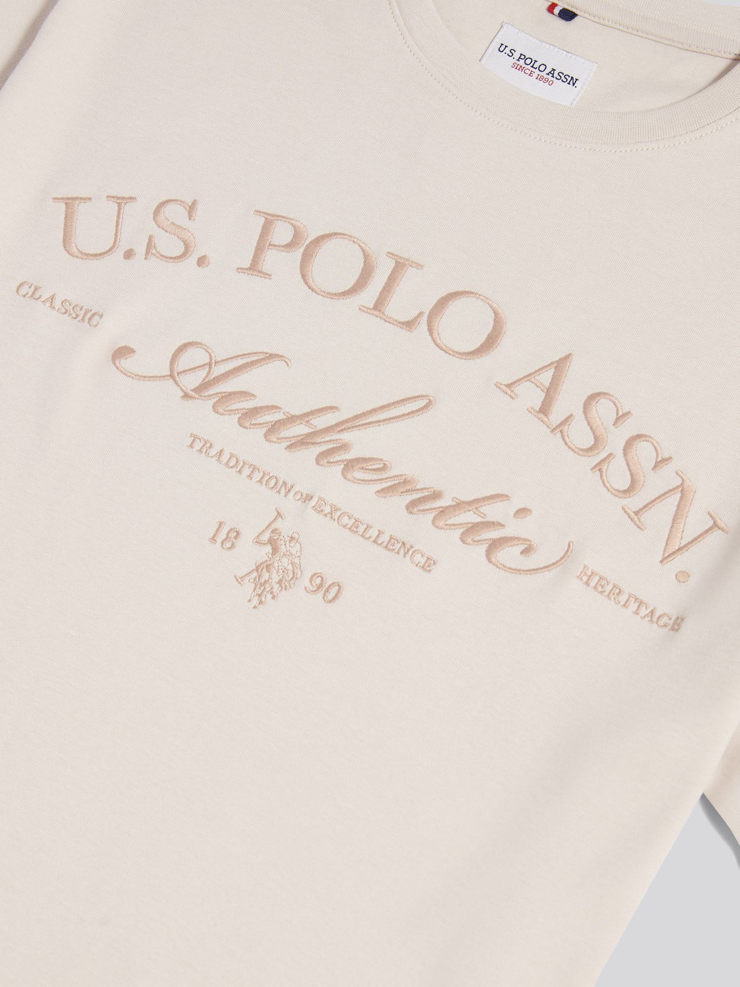 Mens Arch Script Graphic T-Shirt Beige