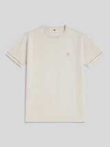 Mens Twill Taped T-Shirt Beige