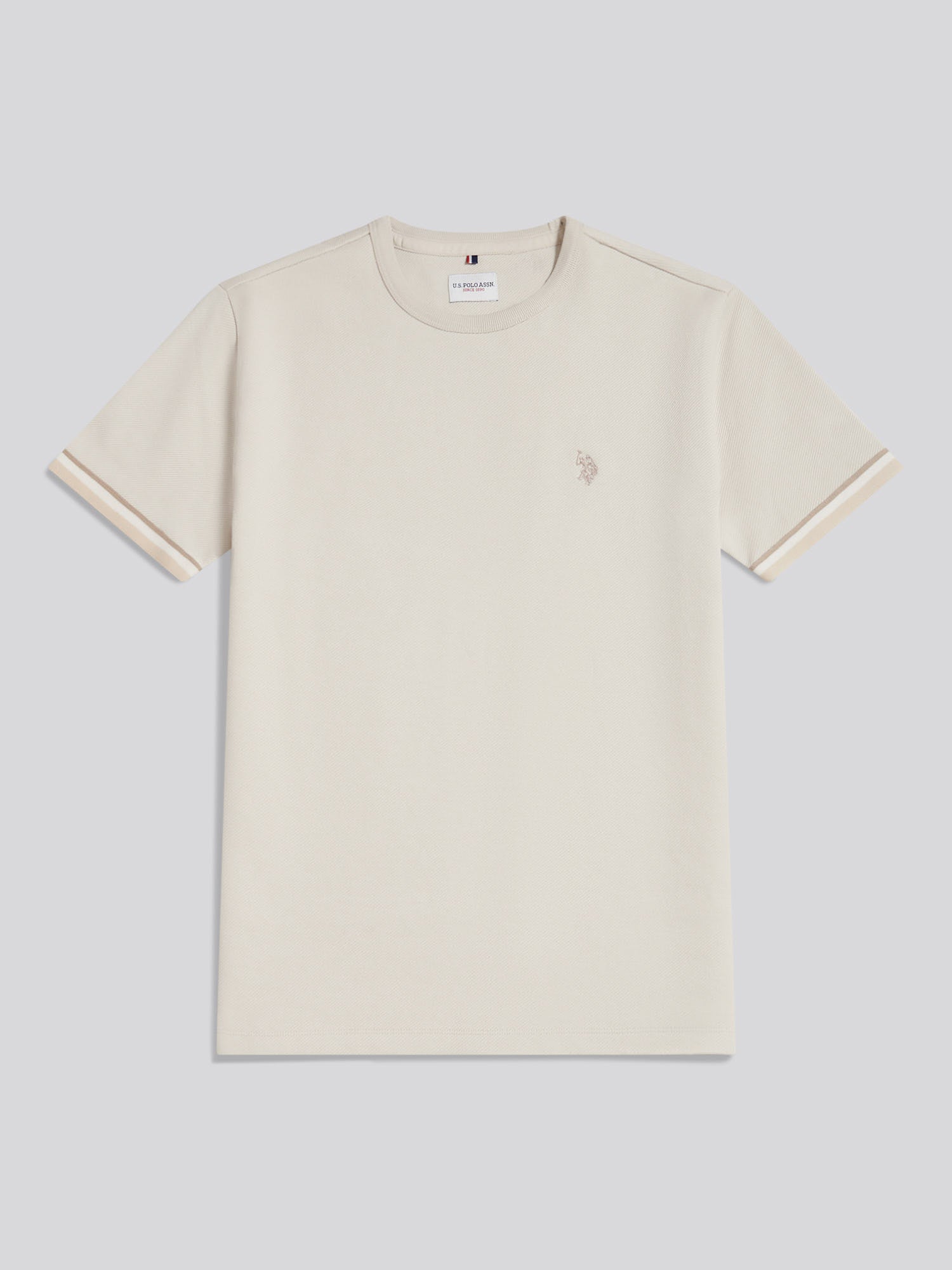 Mens Twill Taped T-Shirt Beige