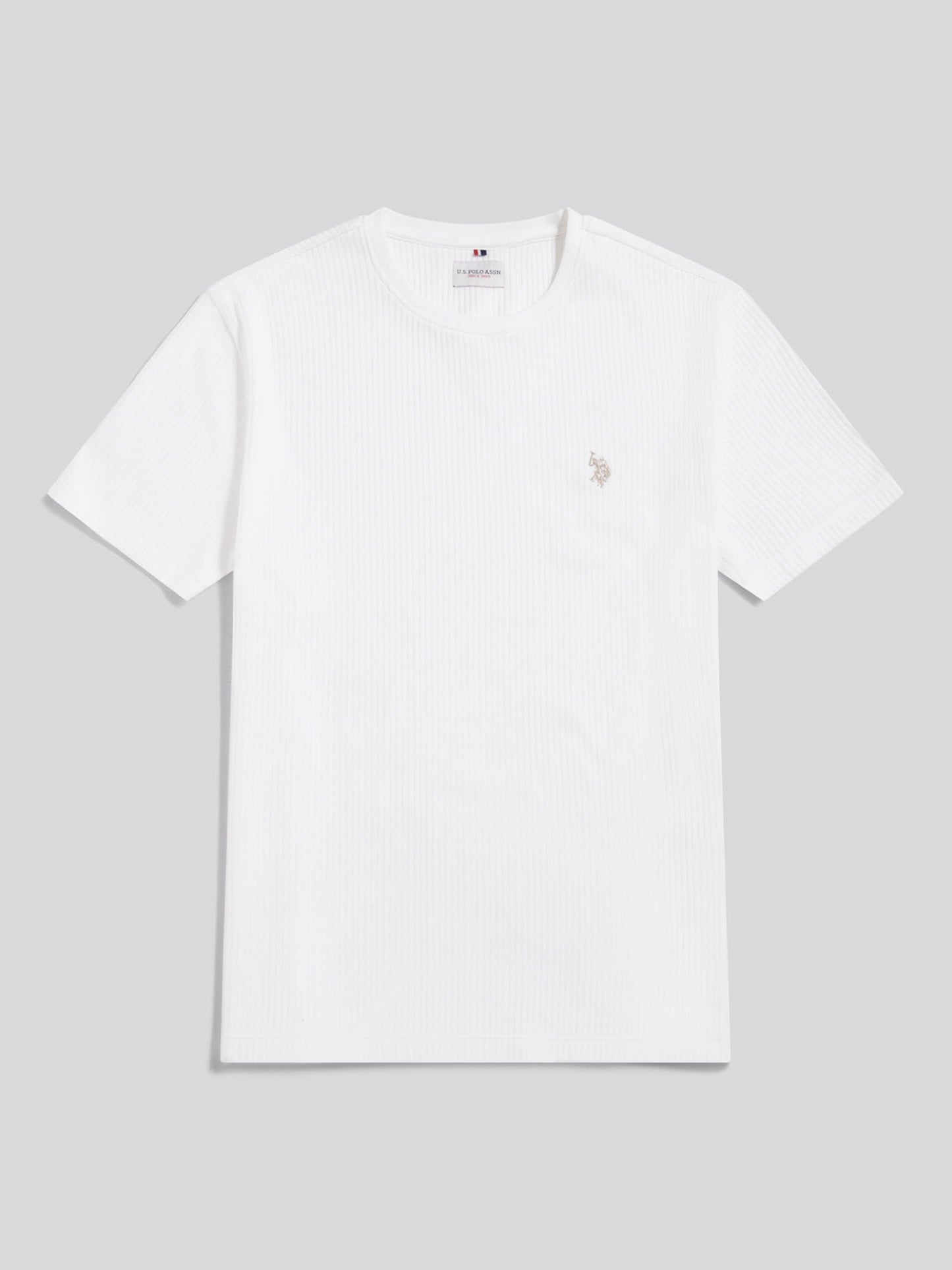 Mens Rib Texture T-Shirt Bright White