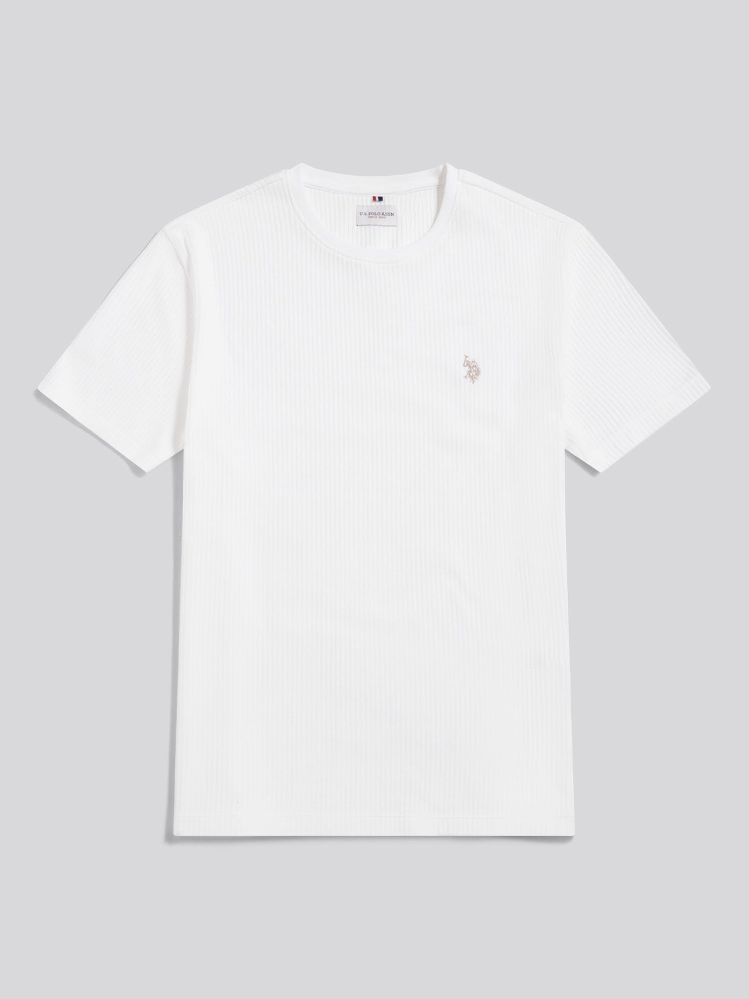 Mens Rib Texture T-Shirt Bright White