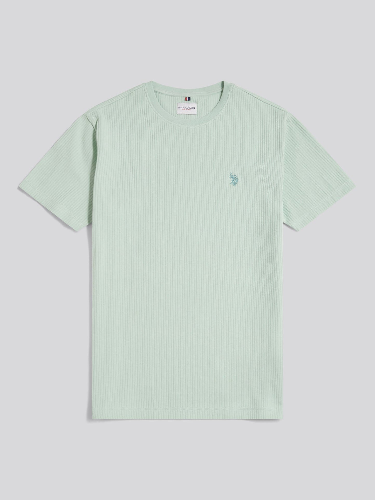 Mens Rib Texture T-Shirt Aqua Foam