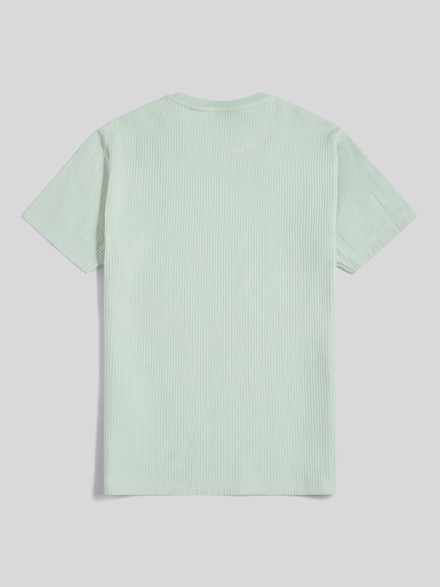 Mens Rib Texture T-Shirt Aqua Foam