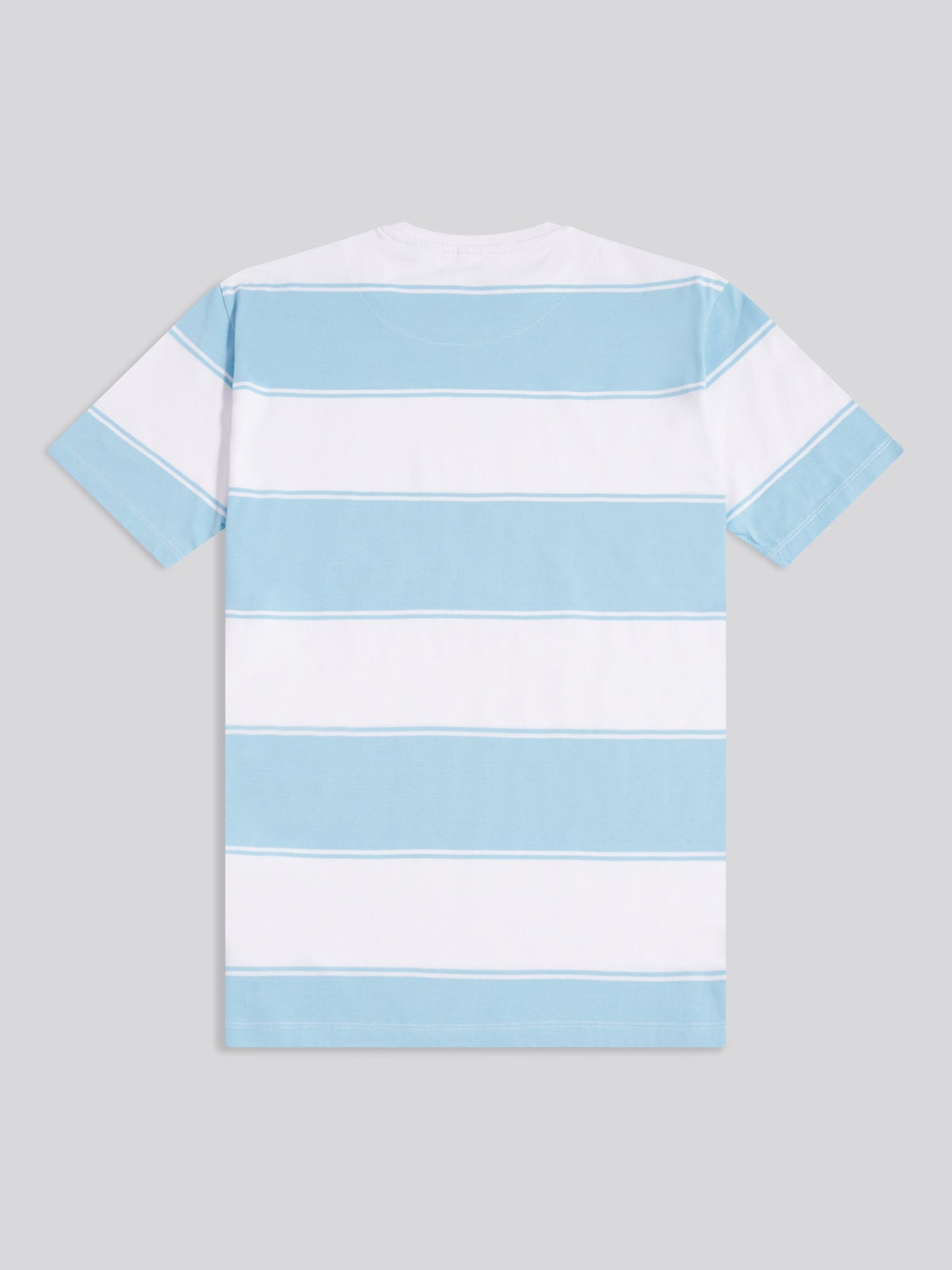 Mens Wide Stripe T-Shirt Air Blue