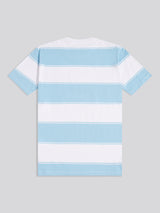 Mens Wide Stripe T-Shirt Air Blue