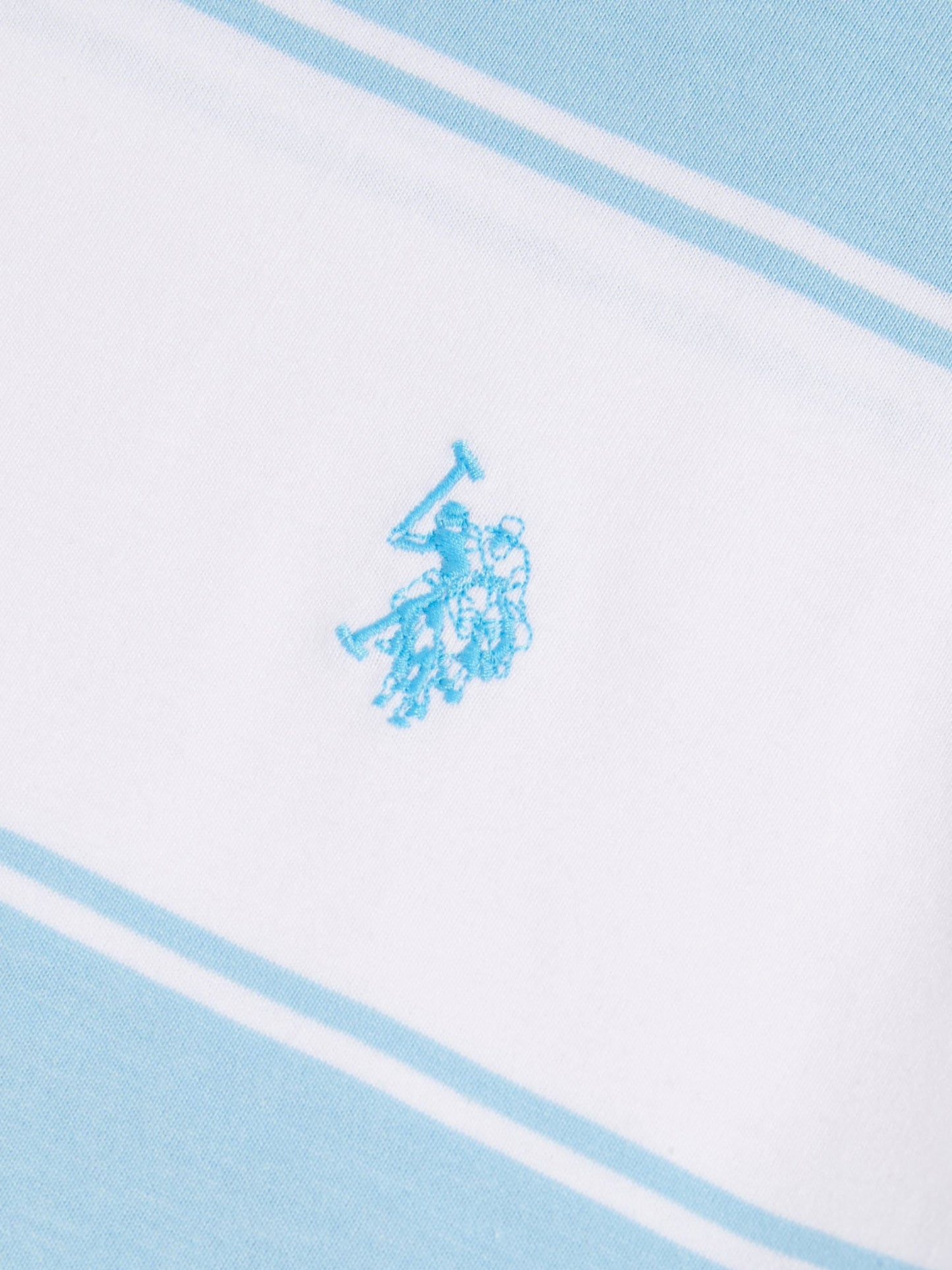 Mens Wide Stripe T-Shirt Air Blue